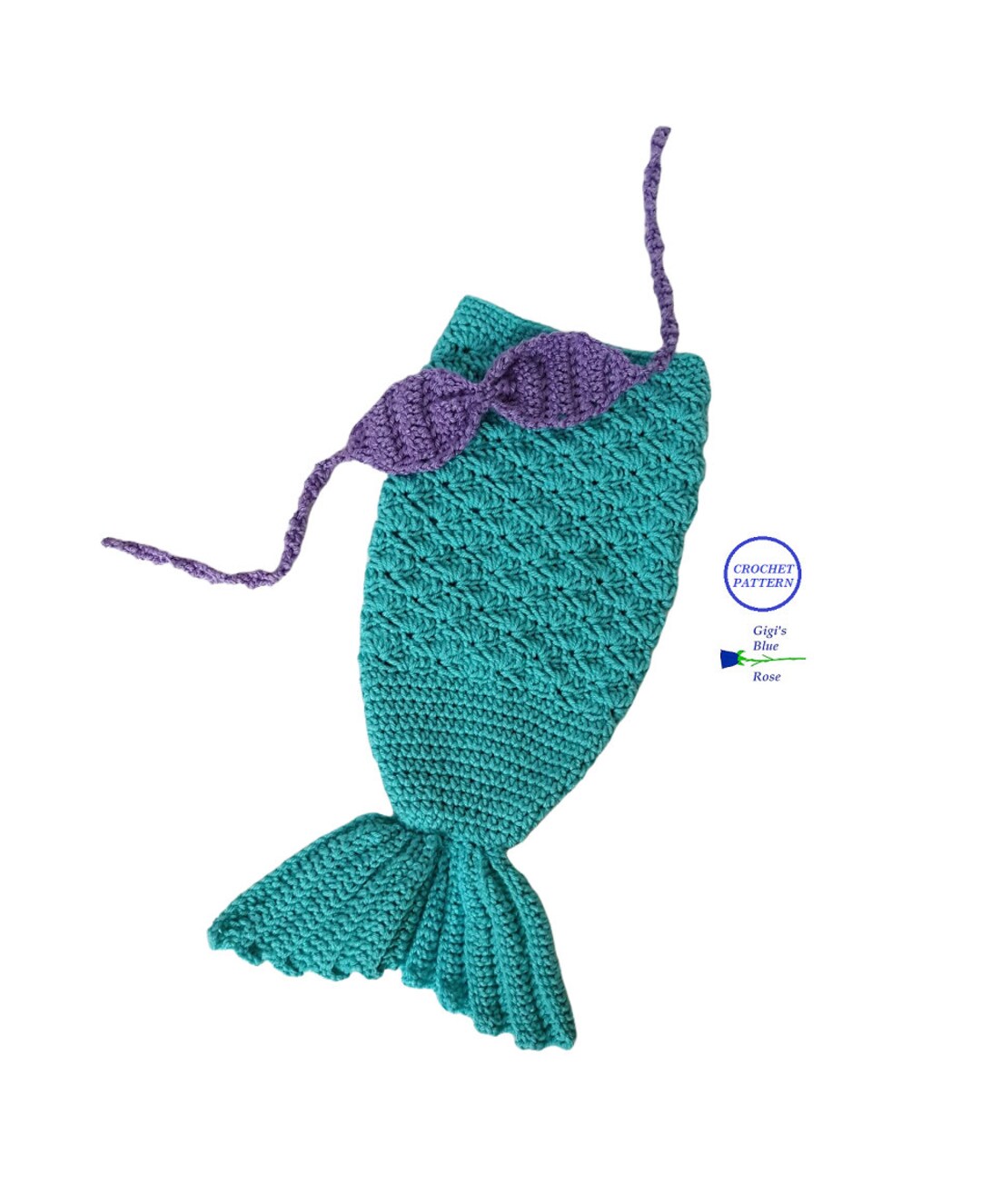CROCHET Pattern/newborn Shell Mermaid Tail and Bikini Top Pattern/pdf ...