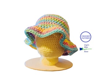 CROCHET PATTERN/Miss Pearl Sun Hat Pattern/PDF Pattern