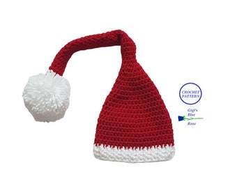 PATRÓN DE CROCHET/Patrón de gorro de Papá Noel/Solo archivo PDF