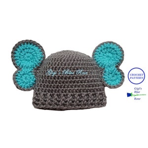 CROCHET PATTERN/Crochet Baby Elephant Beanie Pattern/PDF Pattern