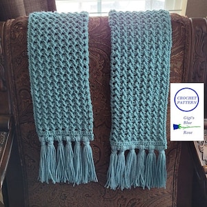 CROCHET PATTERN/Alana&#39;s Ripple Scarf with Tassels Pattern/PDF Pattern