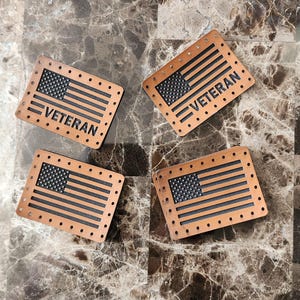 American Flag Leatherettes/Sew in Patches/Faux Leather Tags
