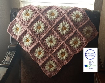 CROCHET PATTERN/Crochet Daisy Blanket Pattern/PDF Pattern