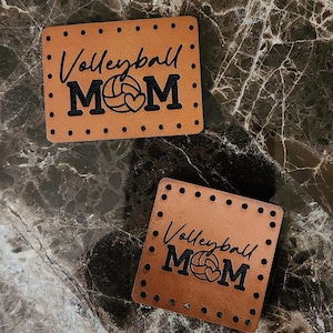 Volleyball Mom Leatherettes/Sew in Patches/Faux Leather Tags