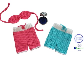 CROCHET PATTERN/Crochet Baby Summer Shorts and Bikini Top Pattern/PDF Pattern