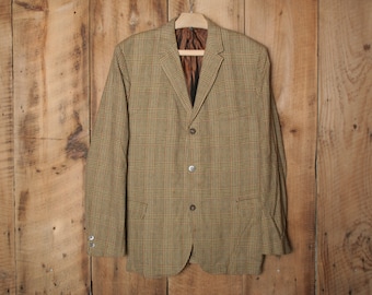 Sz. 42L | Vintage 50's-60's BRENT Brown Glen Plaid 3-Button Sport Coat