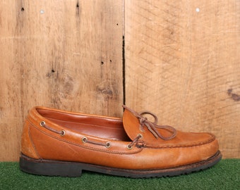 Sz. 14B | Vintage ALLEN EDMONDS 'vermont' Tan Leather Boat