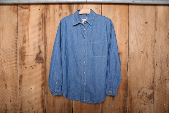 Women's Sz. L | Vintage 90's EDDIE BAUER Blue Den… - image 1