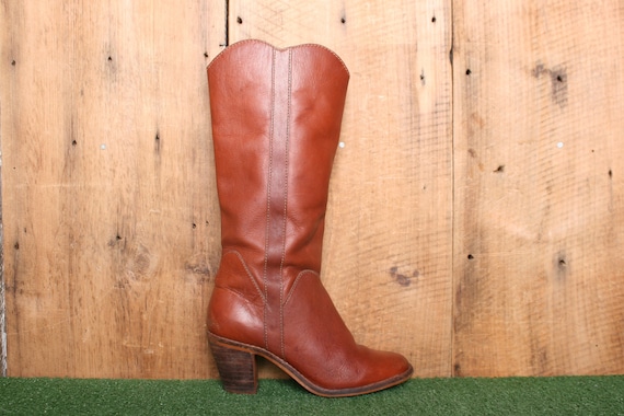 Women's Sz. 5.5 B Vintage PREDICTIONS Brown Leather 12.5 Boots W/2.5 Heels  - Etsy