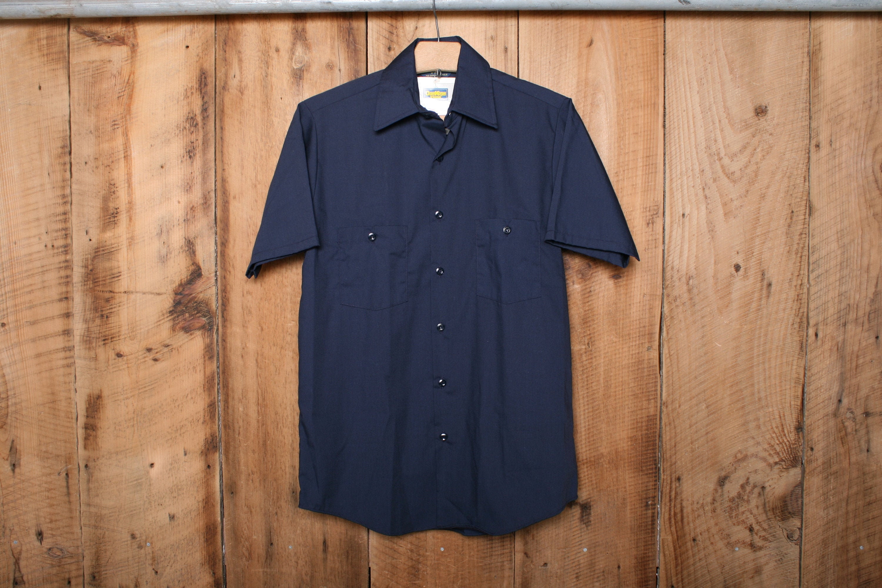 Sz. S | Vintage OSHKOSH B'GOSH Blue Short Sleeve Button Front Work