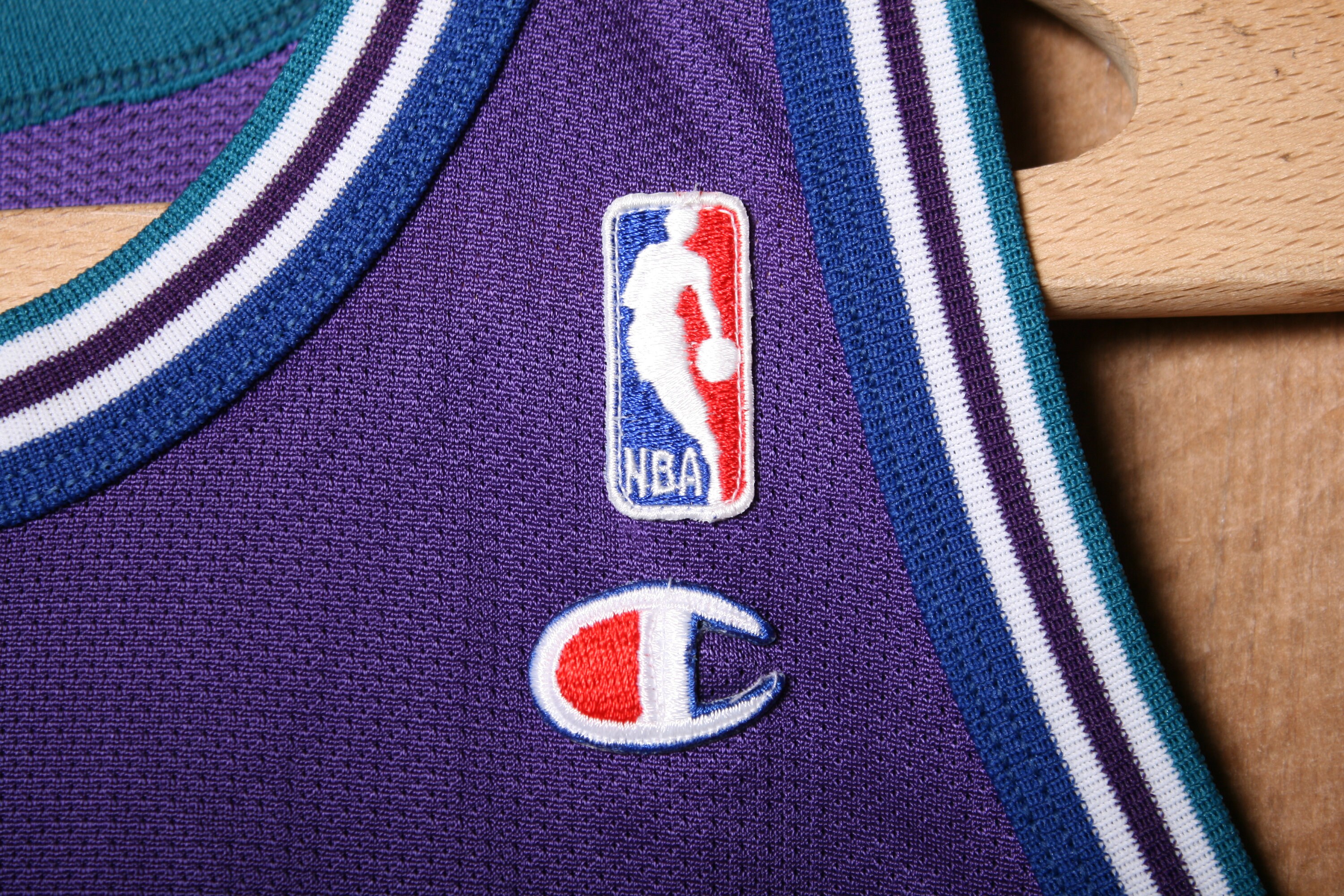 Maillot Vintage Larry Johnson Charlotte Hornets - Champion - Taille 14-16 Ans