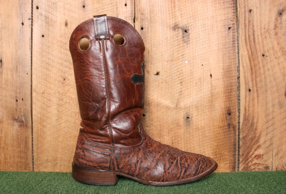 Larry Mahan vintage all leather cowboy boots men’s sz 8D unique pair of boots Vintage 80s Larry Mahan Cowboy Boots Western | Mercari main image 4