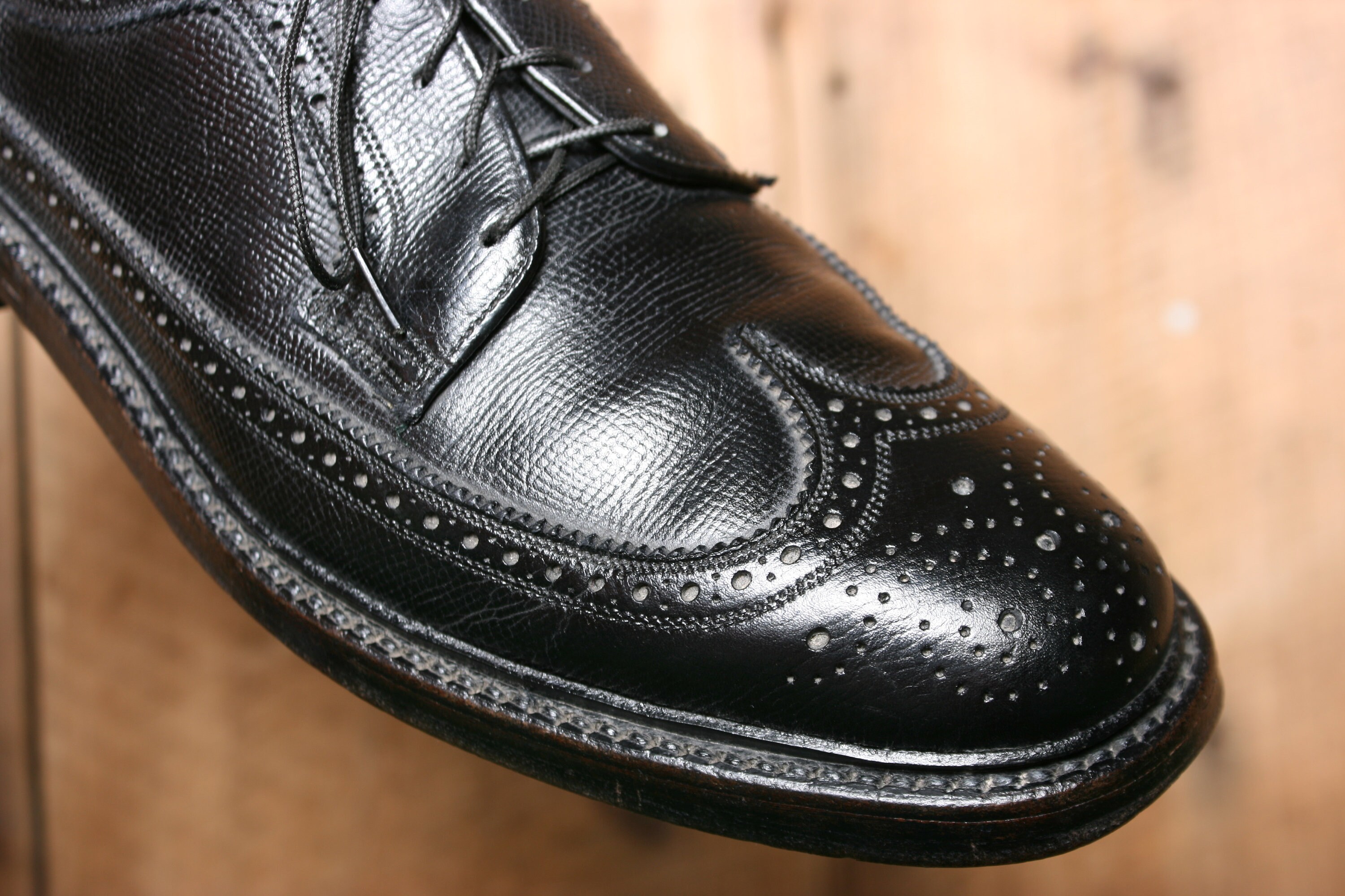 サイズ 9 B | ヴィンテージ FLORSHEIM 'Kenmoor' ブラック レザー 5 本