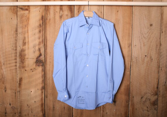 Men's Sz. S | Vintage UNITOG Blue Button Front Work Shirt - Union