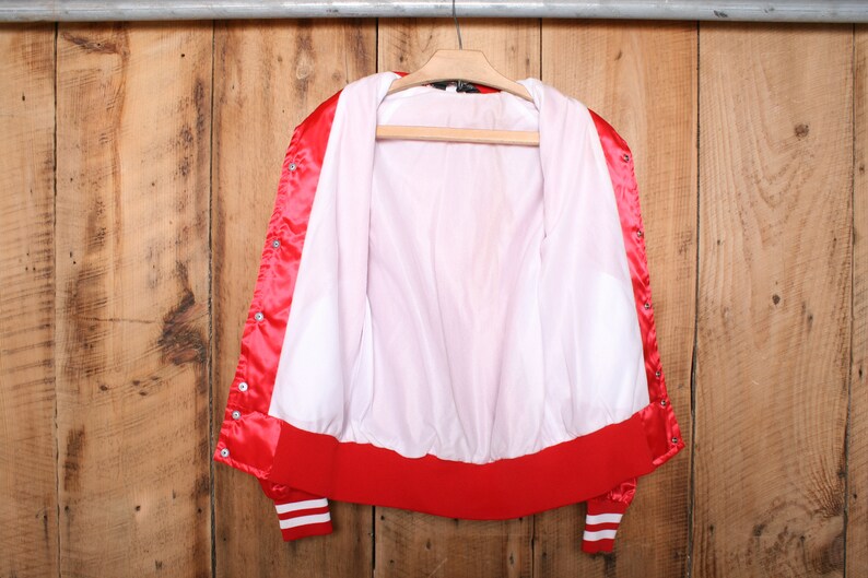Vintage 80/'s Sportsmaster AFL-CIO Service Employees International Red Satin Jacket Men/'s Sz Made in USA S