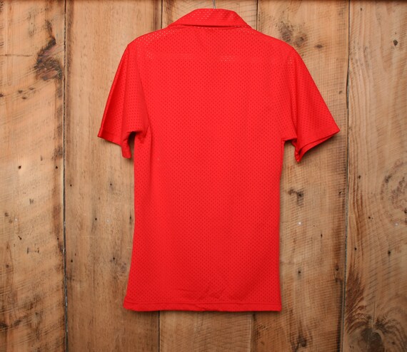 Men's XS | Vintage SPANJIAN Red Mesh Short Sleeve… - image 2