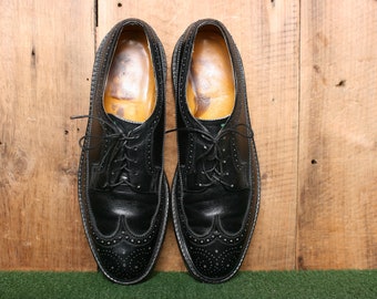 サイズ 9 B | ヴィンテージ FLORSHEIM 'Kenmoor' ブラック レザー 5 本