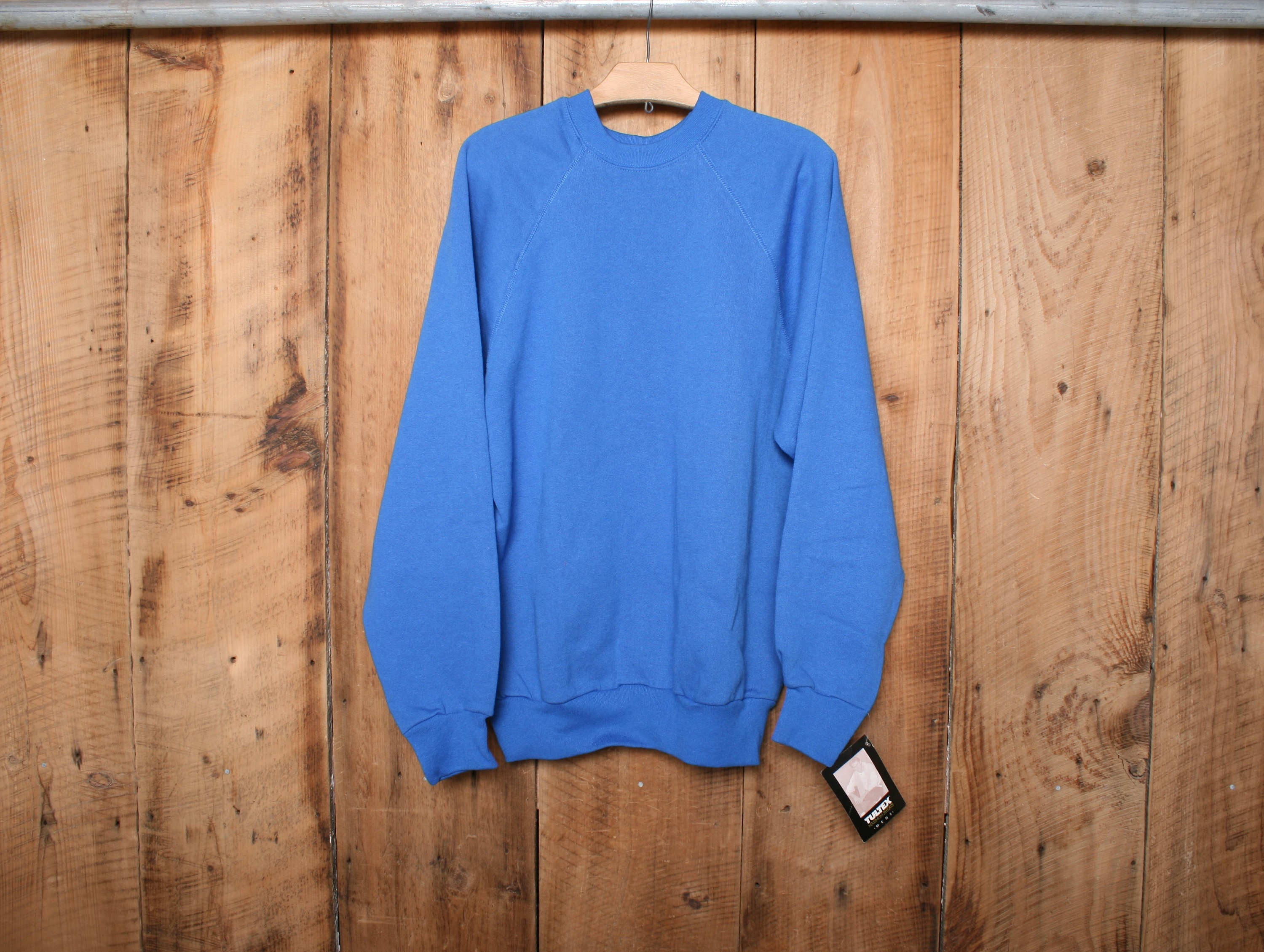Sz. L | Vintage 90's TULTEX Maximum Sweats Blue Raglan 50/50