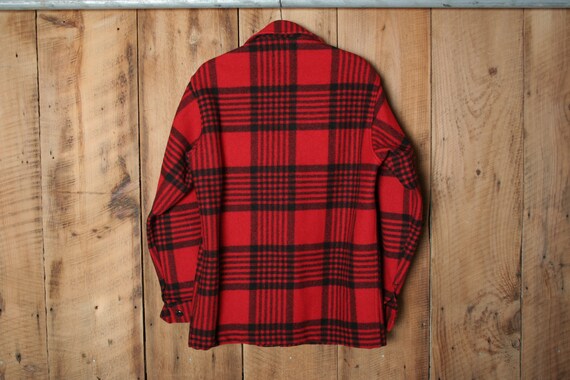 Sz. S | Vintage PENDLETON Red & Black Plaid Wool Cruiser Jacket - Etsy