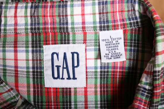 Men's Sz. L | Vintage 90's GAP Blue, Red & Green Plaid