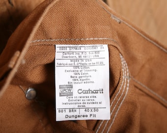 Sz. 40x30 | Vintage CARHARTT Model B01 BRN Brown Duck Canvas
