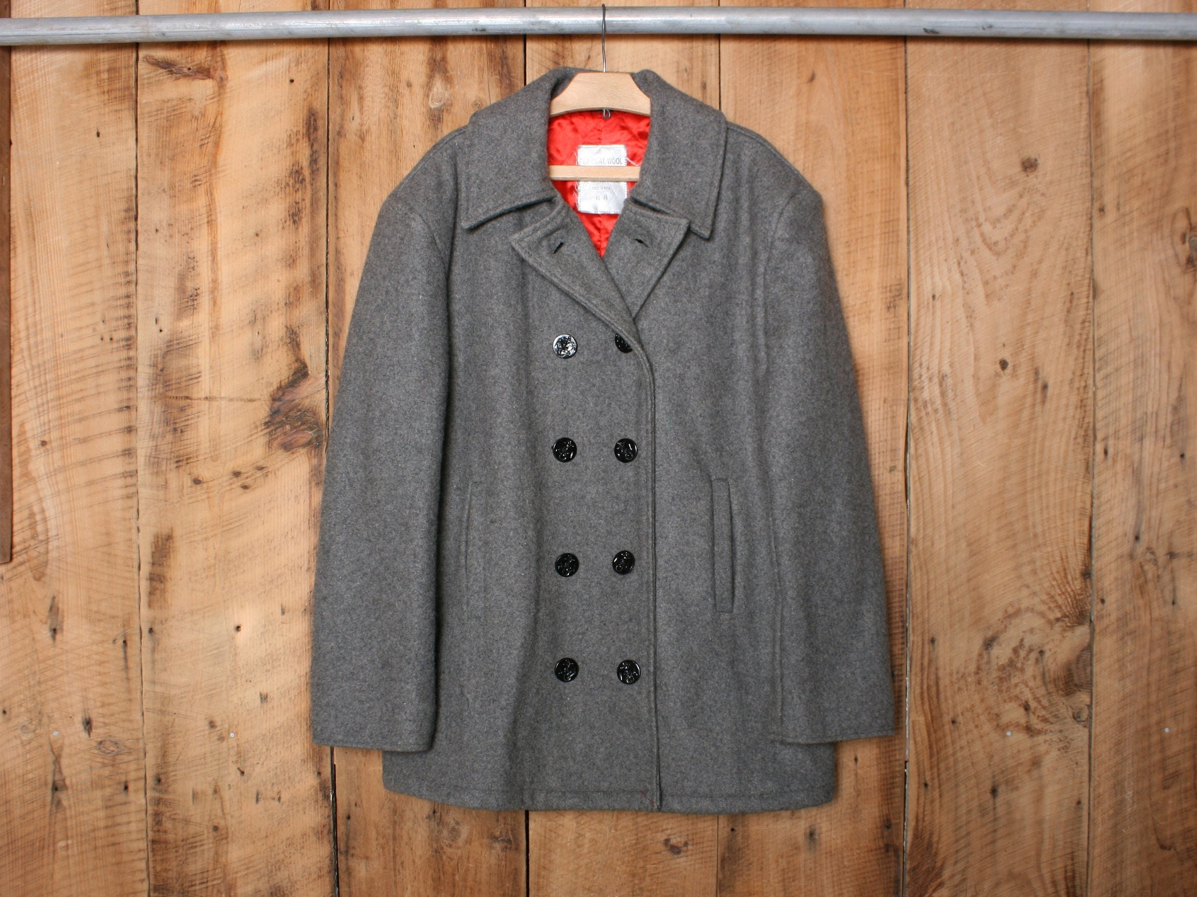 grey peacoat