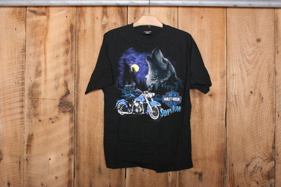 Sz. L (fits M) | Vintage HARLEY DAVIDSON 'survivor' Howling Wolf