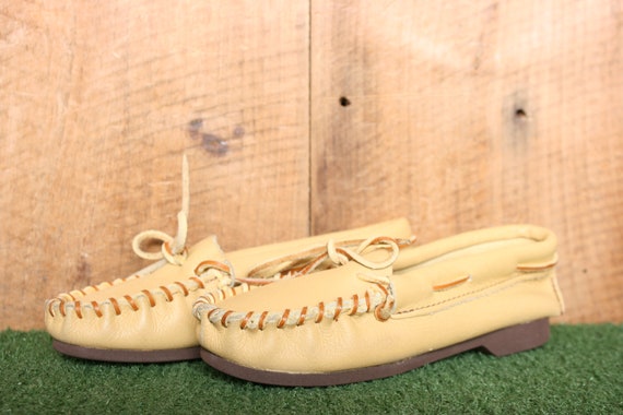 Toddler Sz. 12 | Vintage TAOS Tan Leather Moccasi… - image 2