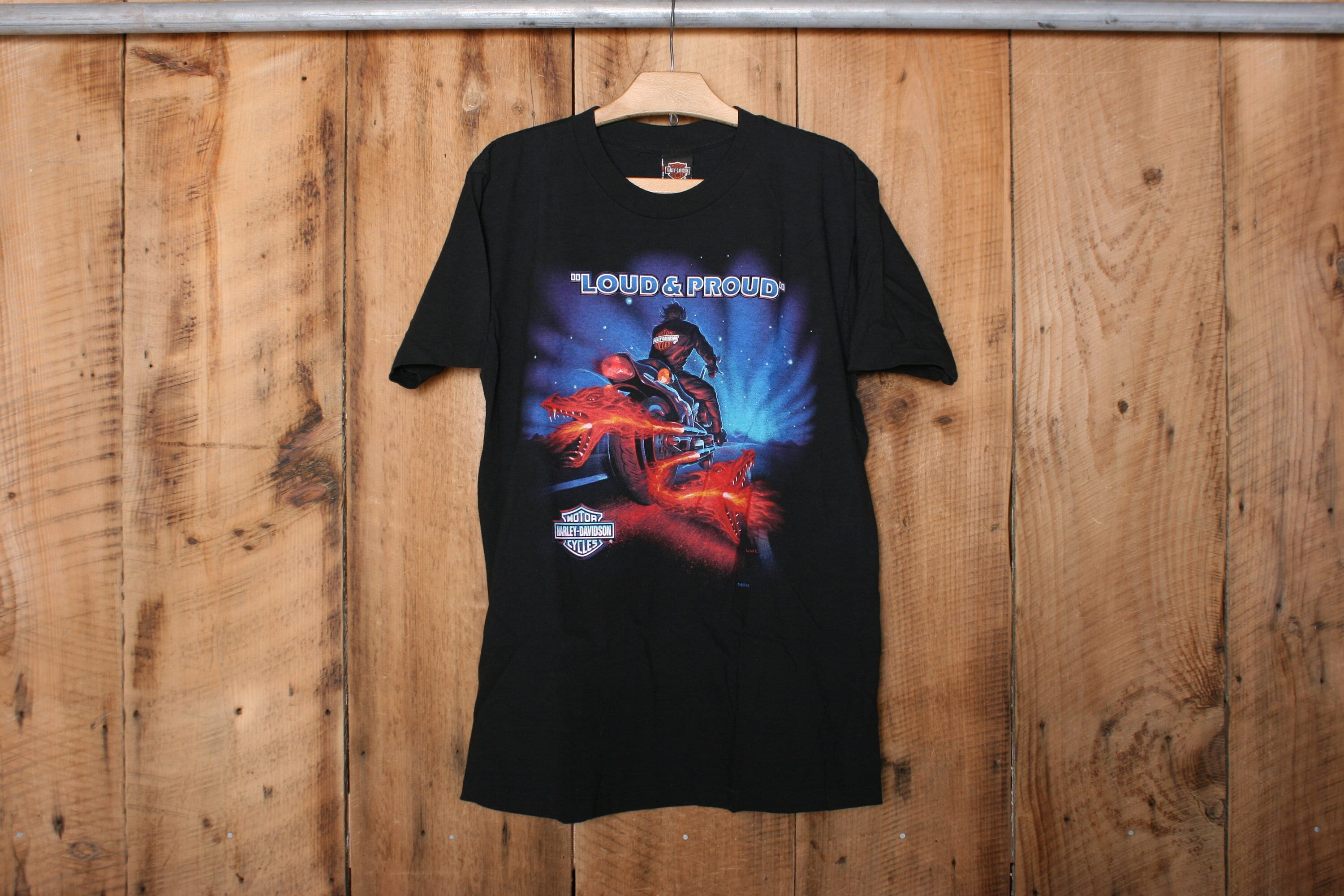 Vintage 90s Harley Davidson Flame Logo T Shirt XL | eBay