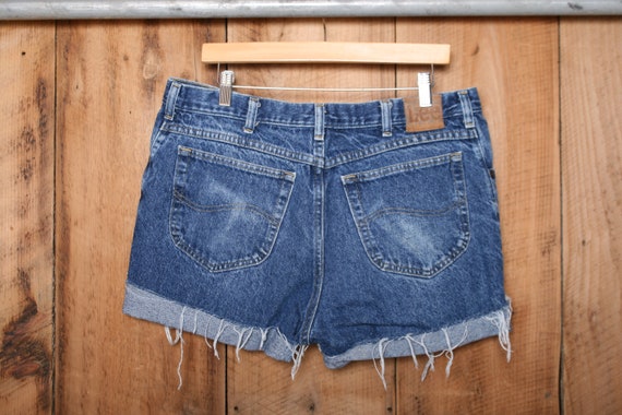 Sz. 37 | Vintage LEE Blue Denim Cut-Off Jean Shor… - image 2