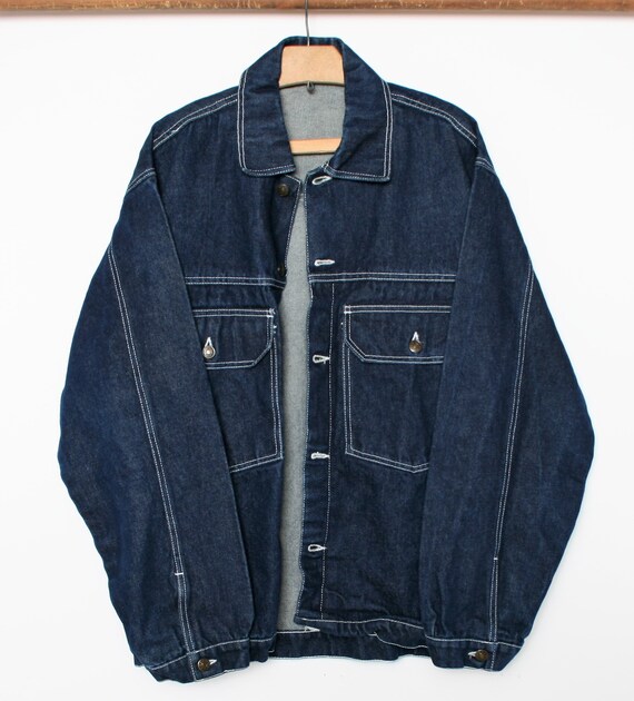 Men's L/XL | Vintage Blue Denim White Stitched Cho