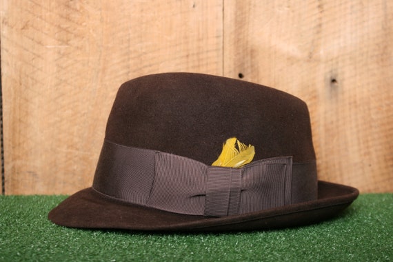 Sz. 7 1/8 | Vintage CABLE CAR CLOTHIER Robert Kirk Ltd. Brown Felt