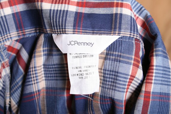 Women's Sz. XL Tall | Vintage JCPENNEY Blue, Red & Beige Button Front Shirt  - Etsy