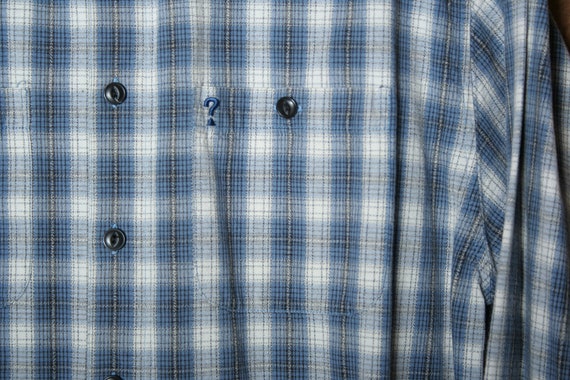 Sz. M | Vintage 90's-Y2K Guess ? Blue Plaid Butto… - image 5