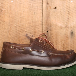 Men's Sz. 9.5 3E | Vintage RUSSELL MOCCASIN Brown Leather 2-eye