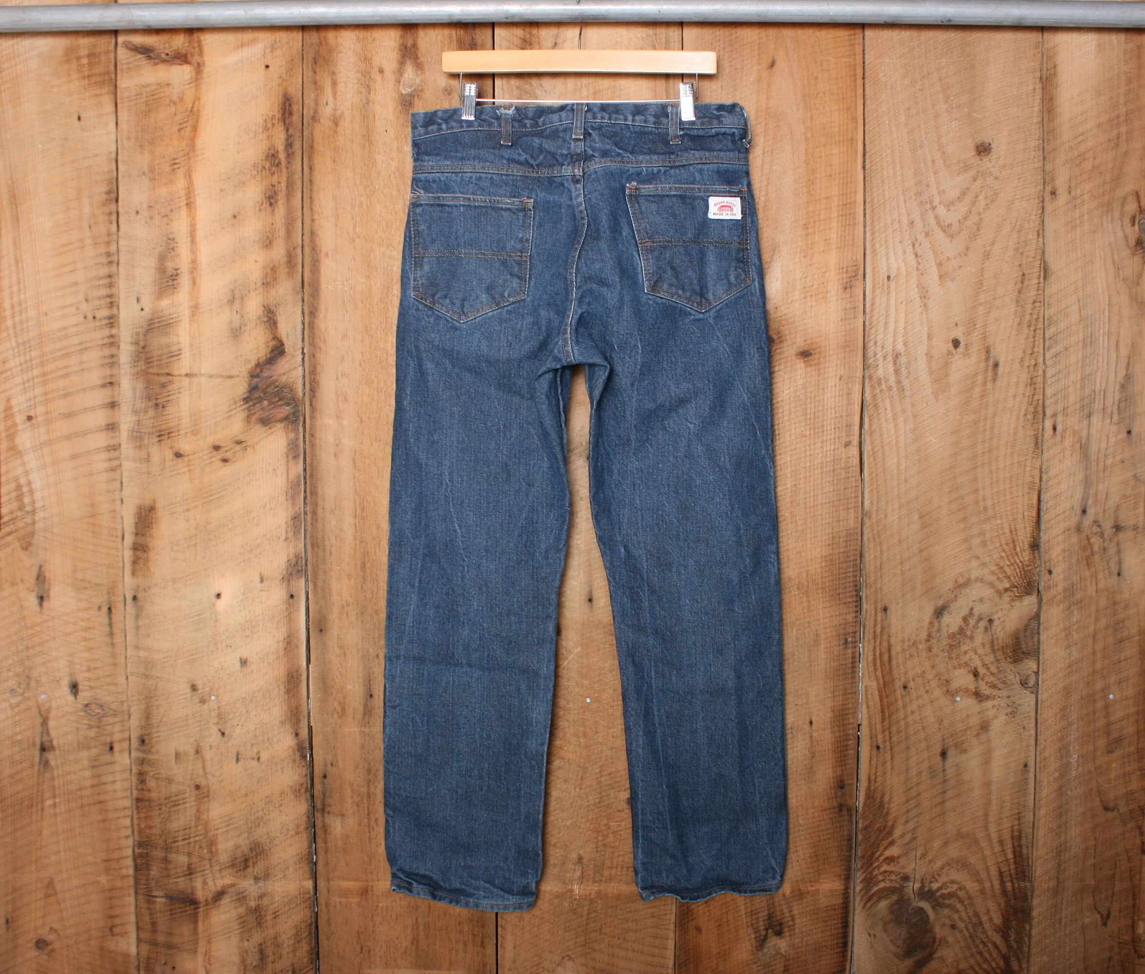 Sz. 36x32 (fit 34x31) | Vintage ROUND HOUSE Straight Leg Blue 