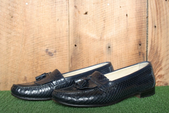 Sz. 11M | Vintage JOHNSTON & MURPHY Blue Weave Stamped  display picture 2