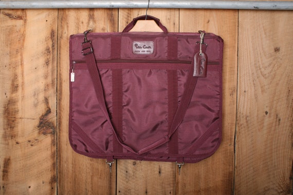 Vintage 80's PIERRE CARDIN Burgundy Nylon Canvas … - image 1