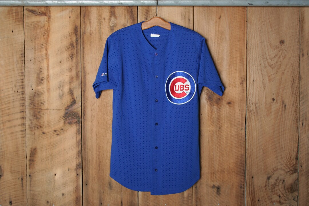 【最新入荷】 | Small) (fits M Sz. Vintage Baseball Mesh Blue MAJESTIC 応援グッズ