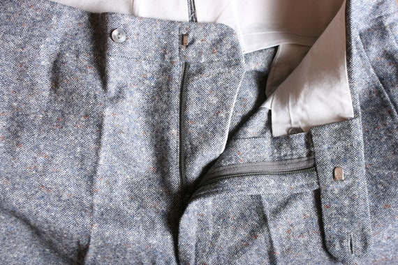 Sz. 34x31 | Vintage Blue Wool or Wool Blend Tweed… - image 7