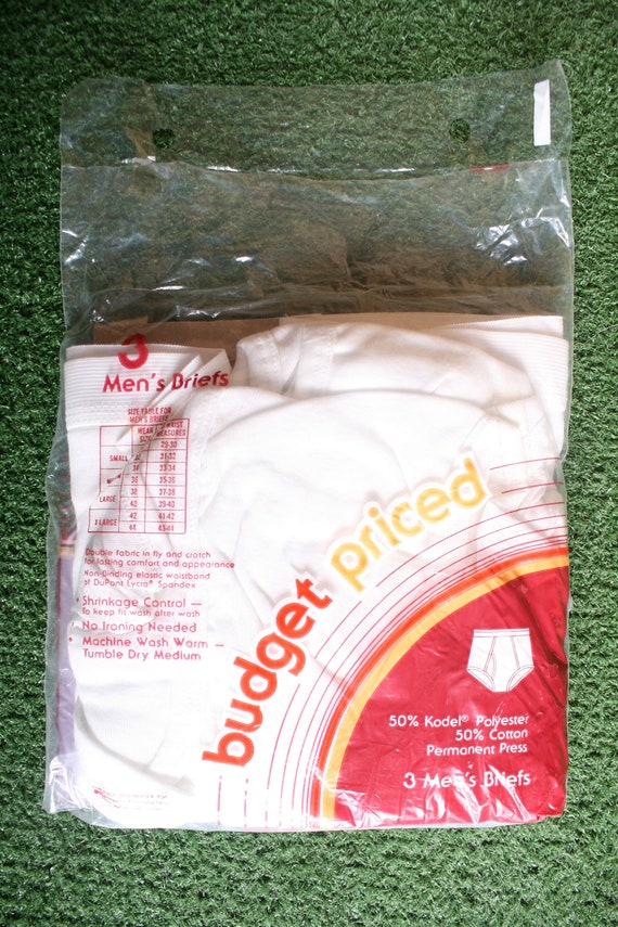 Sz. XL 42-44 NOS Vintage 3-pack K-MART White Combed Cotton & Kodel  Polyester Blend Briefs -  Canada