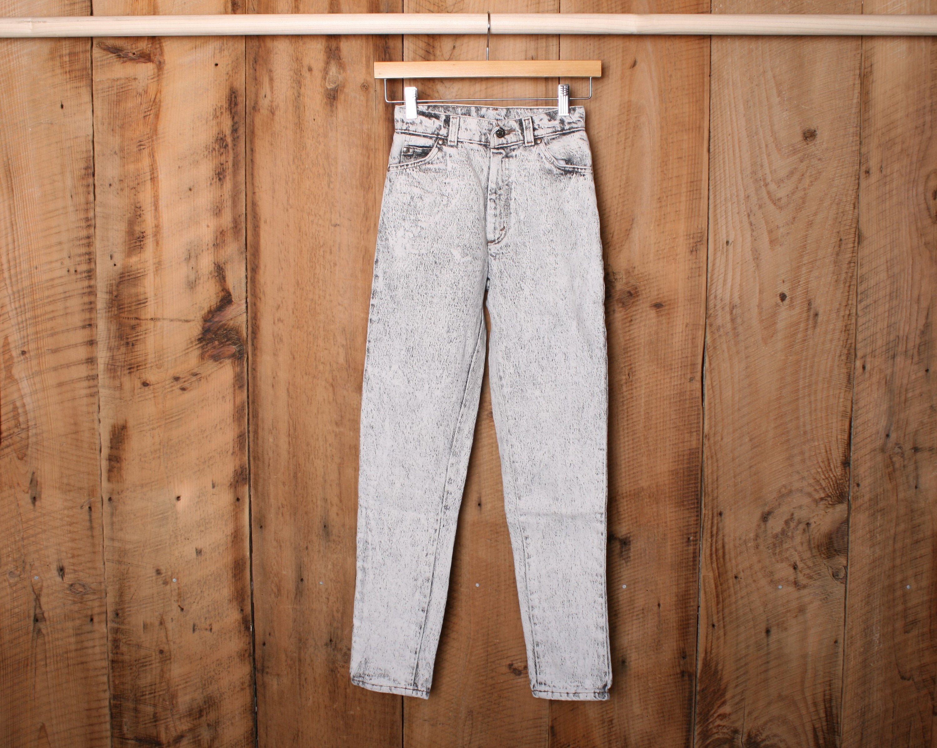 Children's Sz. 10-12 Slim | Vintage LEVI'S 419 Acid Wash Black