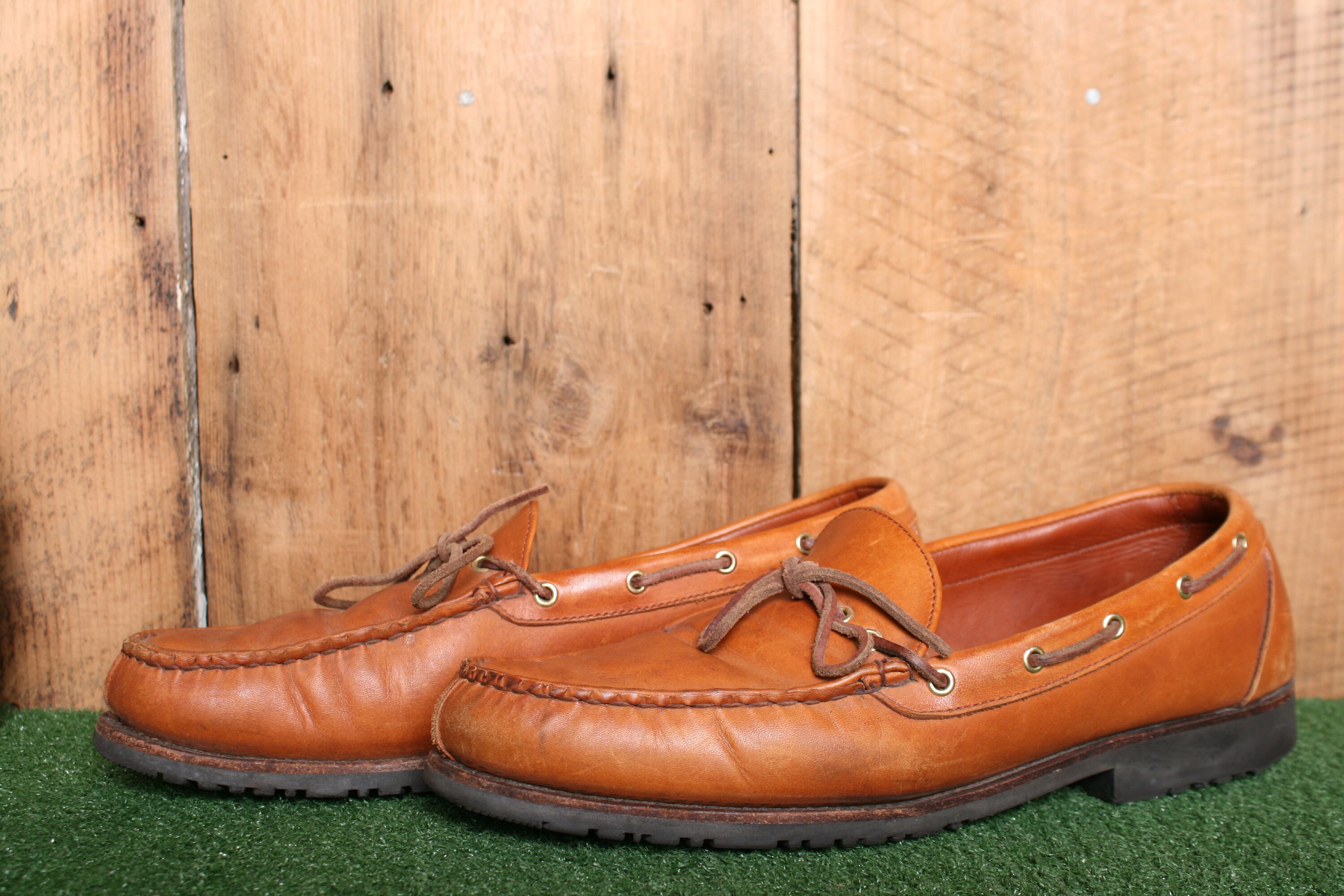Sz. 14B | Vintage ALLEN EDMONDS 'vermont' Tan Leather Boat