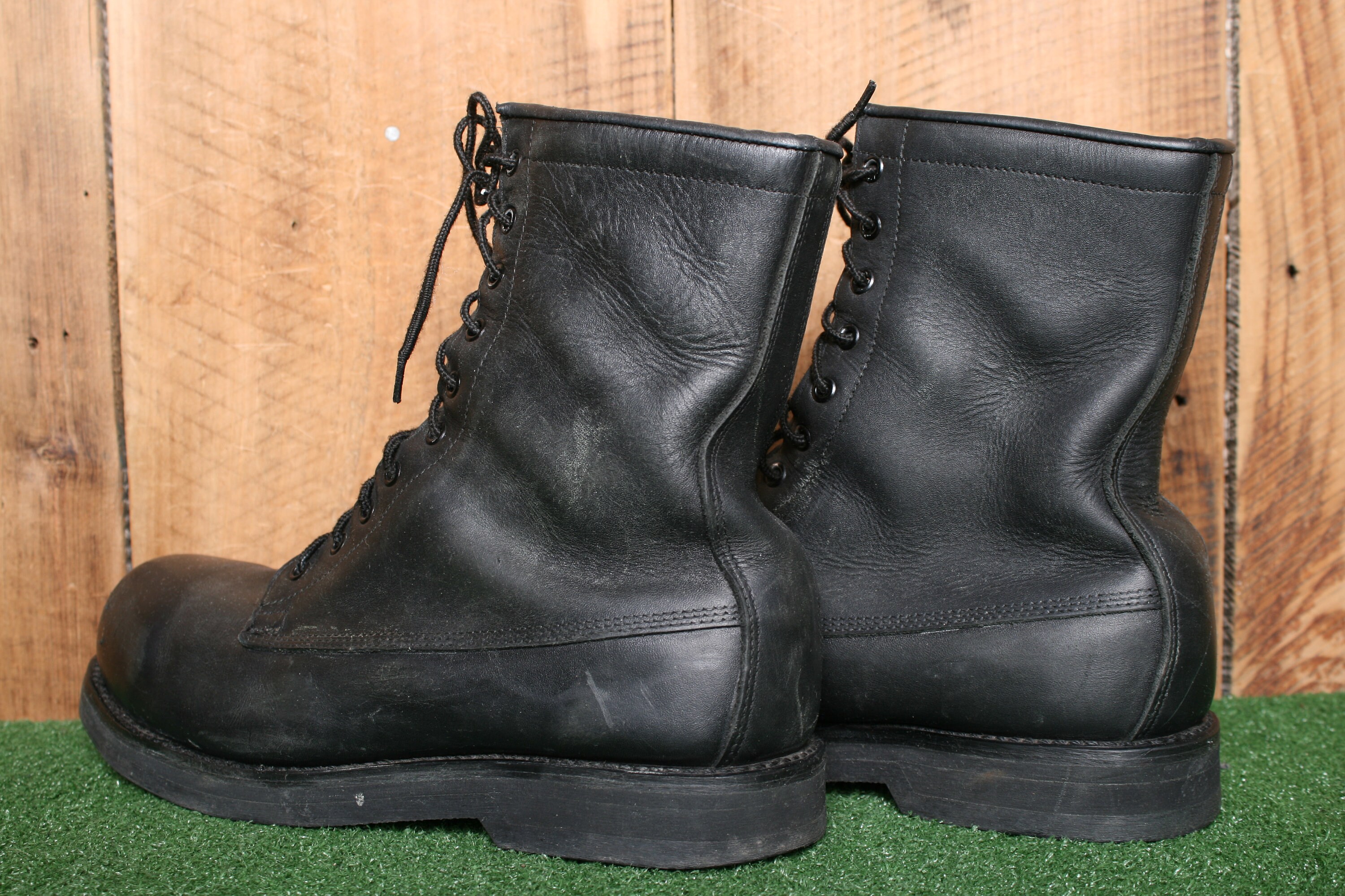 Sz. 12W Vintage ADDISON Schwarzes Leder 9 Stahl Toe | Etsy