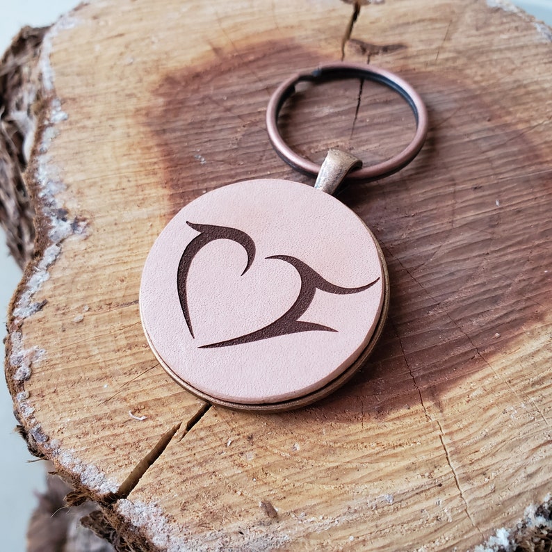 Laser Engraved Leather Keychain image 3