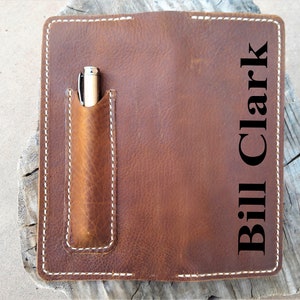 Leder Stiftebuch, Stricherbuch, Leder Stiftetasche, Ölfeld Strichbuch, Kodiak Leder Buchumschlag, personalisierte Buchumschlag