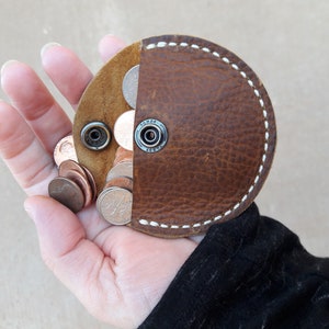 leather coin pouch, leather coin purse, minimalist coin pouch, small coin pouch, leather coin wallet, coin purse, coin wallet, wedding ring image 4