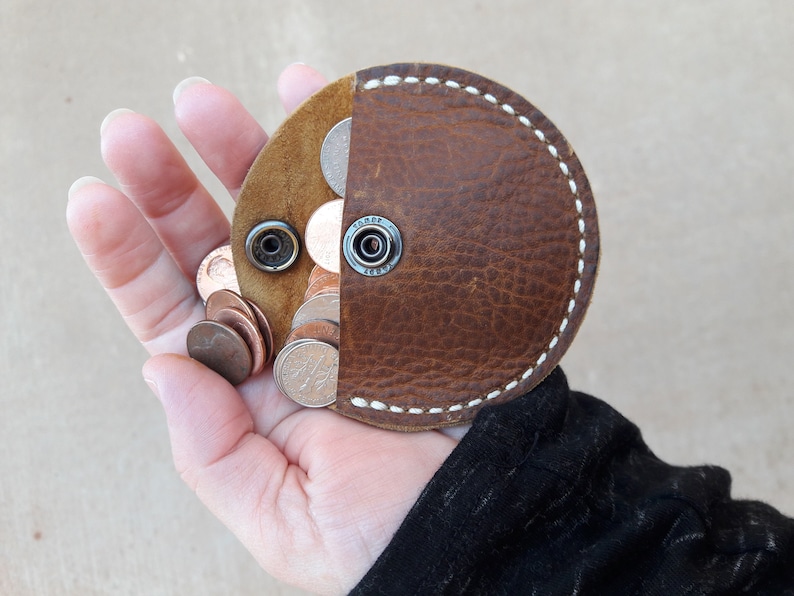 leather coin pouch, leather coin purse, minimalist coin pouch, small coin pouch, leather coin wallet, coin purse, coin wallet, wedding ring image 4