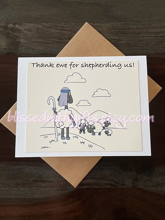 Shepherd Greeting Card, Thank You Letter, Appreciation, Hard Work, Shepherding Gift, Overseer, Ministry Ideas, Hand Drawing, Digital Art Il_570xn