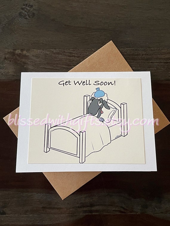 Get Well Soon Card, Emergency, Hospital, Digital Art, Hand Drawing, Virtual Hug, Flowers, Sick, Sorry, Chicken Soup, Care Package, Get Rest Il_570xn